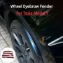 Car Wheel Eyebrow Fender Mudguards Splash Guards ABS Black Protects from Mud Dirt Snow Gravel Road Salt Automotive Accessories For Tesla Model Y 2023