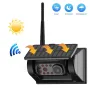 Wireless Solar Powered Backup Camera AHD 5 Inch Rear View Monitor Wide Angle Night Vision Long Range Transmission Waterproof