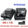 4K+1080P HD Dual Lens Car Dash Cam 2.4-inch LCD Screen Front And Rear Driving Recorder HDR Bluetooth ADAS Warning Wifi