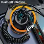 230W Car Fast Charger Adapter USB C 5-port Charging With 3 In 1 Cable For IPhone 14 Pro Max 13 12 for Samsung Galaxy S23/22