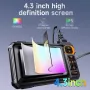 4.3 inch Industrial HD Endoscope Camera Video IPS Display Screen Digital Car Repair Maintenance Machine Inspection Blockage Removal 8 LED Adustable Lights IP67 Waterproof Oilproof