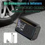 Portable Cordless Electric Air Compressor Pump with LED Emergency Light USB Rechargeable Fits for Car Tires Bicycles and Sports Balls