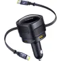 Baseus Car Charger Dual Retractable Cable PD QC SCP AFC PPS Fast Charging 180° Rotating For Tablet for iPhone for Samsung Huawei Xiaomi