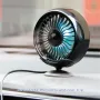 5V USB Car Fan 3 Speed Adjustment Air Cooling Colorful Light 360° Rotation Multi-function Center Console Mini Cooler