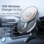 Mcdodo 15W Magnetic Wireless Charger Car Mount PD3.0 QC3.0 Fast Charging Transparent 360° Rotation Breathing Light