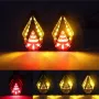 Pair 12V Diamond Shaped Dual Lights LED Motorcycle Turn Warning Waterproof Daytime Running Lamp
