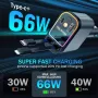 4 in 1 High Power 66W Super Fast Retractable Car Charger with Star Projector Night Light Car Mood Light for iOS and Android