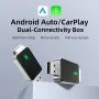 BABAOLONG 2 in 1 Wireless Carplay & Android Auto Adapter, Convert Wired to Wireless Adapter for Apple Carplay with Fast Stable 5.8Ghz WiFi Bluetooth Connection
