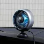 5V USB Car Fan 3 Speed Adjustment Air Cooling Colorful Light 360° Rotation Multi-function Center Console Mini Cooler
