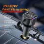 High Speed Car Charger 2 in 1 Retractable USB Cable PD 30W with 3 Ports for Efficient Phone Charging