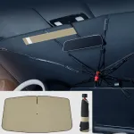 Golden Car Windshield Sunshade Sun Protection Heat Insulation Light Blocking UV Protection Car Window Umbrella