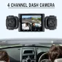 2 Inch IPS 4 Channels Dash Cam Parking Monitoring HD Superior Night Vision Recorder Loop Recording