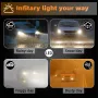 Infitary H7 H4 LED Cars Headlights Bulbs 12V White 6500K COB Mini Fog Lights Headlamps Lamps Universal