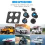 4 In 1 12V Marine Switch Panel Dual PD30W QC18W Car USB Port Aluminum Charger Lighted 150W Car Socket Blue LED Voltmeter and Rocker Switch