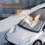 Chameleon Foldable Car Front Windshield Sunshade Umbrella UV-Reflective Laser Car Sunshade Cover Colorful Heat Insulation Silver Gel Windscreen Car Sunscreen with 360° Rotatable Handle