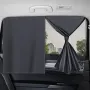 Double Layer Car Window Sunshade UV Protection Mesh Magnetic Install Black Side Glass Cover Heat Block Vision Enhancement Universal