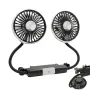 Dual Head Car Clip Fan With LED Light 360° Rotatable Car Cooler Fan Low Noise Cooling Fans Type C Car Electrical Fan