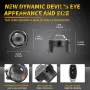 LED Headlight with Dual Dynamic Devil Eye Design Multiple Modes for Cars Motorcycles Universal