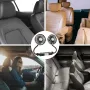Dual Head Car Clip Fan With LED Light 360° Rotatable Car Cooler Fan Low Noise Cooling Fans Type C Car Electrical Fan