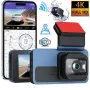 HD 4K Front Rear Dual Lens Car Dash Cam Wifi Driving Recorder ADAS GPS Track Car DVR
