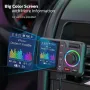 Car MP3 Bluetooth Player Large Screen Card USB Bluetooth FM Transmitter for Hand Free Driving Car Charger Compatible with Voice Assistant