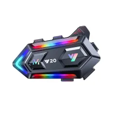 Y20 Motorcycle Helmet Bluetooth Headset 5.3 Bluetooth Headset IPX6 Waterproof with RGB Colorful Lights Split Installation Connect to AI Voice Assistant