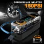150Psi Portable Handheld Automatic Inflatable Car Tire Inflator Air Pump with Digital LCD Screen Cordless Charging Car Inflatable Pump