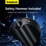Baseus 360° Car Backseat Rear View Mirror with Safety Hammer Full Vision Wide Angle Get Off Safety Assistant Waterproof Auto Rearview Mirror