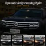 12V Universal Kap Mobil Lampu Hias Kuning Putih Dinamis LED Siang Hari Lampu Strip Lampu Depan Mobil Strip Pindai