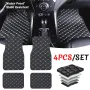 4pcs Universal Leather Car Floor Mats Car Floor Mats 5 Seater Non-slip Floor Liners Interior Accessories Car Carpet Cover