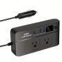 200W Car Inverter DC 12V to 110V AC Power Inverter for Car Charger Adapter with PD 20W USB-C Dual USB Ports and QC3.0 Fast Charging Port