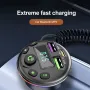 Car Bluetooth 5.0 FM Transmitter MP3 Modulator Player Handsfree Audio Receiver With 3 in 1 Charge Cable for IPhone Huawei Xiaomi
