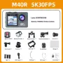 AUSEK M40R 5K Sports Camera Anti-Shake Pre-Recording HD Dual Screen Action Camera Wifi Outdoor Shooting Cycling 30M Waterproof