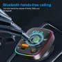 Car FM Transmitter PD Type C Dual USB Ambient Player MP3 Charger Bluetooth 5.3 Wireless Light Handsfree PD QC3.0
