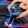 Dwi Paparan Kereta bluetooth V5.0 Pemancar FM 20W PD + QC3.0 Pengecas Kereta USB 7 Warna Lampu Bercahaya Belakang RGB Pemain MP3 Muzik HiFi
