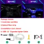 Strisce luminose a LED RGB 1 in 1 da 2 m, per interni auto, con controllo tramite app, lampada decorativa per cruscotto a LED al neon.