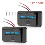 3 Port Car Charger Socket Multiple Device Charging 12V RV USB Outlet 72W Dual USB C 36W and Dual QC 3.0 18W Port for Car Bus RV Truck