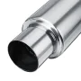 Chrome 2.5\ Stainless Steel Car Resonator Polished Bent Muffler Exhaust Pipe