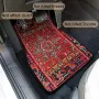 Conjunto de 4 tapetes para assoalho de carro estilo persa, tapetes dianteiros e traseiros com estampas, tapetes internos para a maioria dos carros, caminhões e SUVs