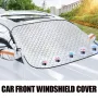 Car Windshield Cover Snow and Frost Protection Car SUV Front Windshield Shield Cover Sunproof Heat-Insulating Rainproof Snowproof