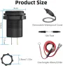 12-24V 48W Dual USB Car Charger Socket PD3.0&QC3.0 with LED Voltmeter ON/Off Switch Fast Charge Bus Trailer Boats