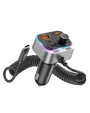 Bluetooth 5.3 FM Transmitter Car Adapter 66W PD & QC 3.0 Fast Charging with USB-C Cable Wireless Radio Adapter with Light Control HiFi Bass Hands-Free Calling