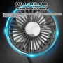 Dual Head Car Clip Fan With LED Light 360° Rotatable Car Cooler Fan Low Noise Cooling Fans Type C Car Electrical Fan