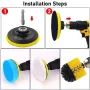 25PCS Car Care Clearning Tool Set Electric Drill Brushes Car Wheel Tire and Gap Cleaning Drill Polishing Pad Drill Brush Kit