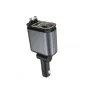 Carregador de carro 4 em 1 de 120 W com carregamento rápido, carregador USB retrátil com luz ambiente e 2 portas USB, adaptador tipo C, cabo de porta de carregador Apple