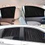 2pcs Universal Car Sunshade Side Window Curtains Automatic Folding UV Protection Pure Cloth Sun Visor Covers Thermal Insulation