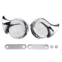 Pair 12V 110dB Chrome Dual Tone Air Snail Horn For Car Van Motorcycle Universal