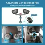 Car Fan 360° 3-speed Car Seat Back Cooling Fan USB Charge Dual Head Fan Adjustable Rotation Neck Cooler for Car Home Accessories