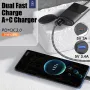 Car Charger Handlebar Mount Bracket Fast Charger 12V-24V Motorcycle USB Charger 3.4A 30W Fast Charge PD + QC3.0 IP67 Waterproof