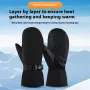 Pair Motorcycle Winter Gloves Outdoor Ski Gloves Warm Non-Slip Extended Wrist Windproof Gloves Electric Motorbike Thickening Gloves
